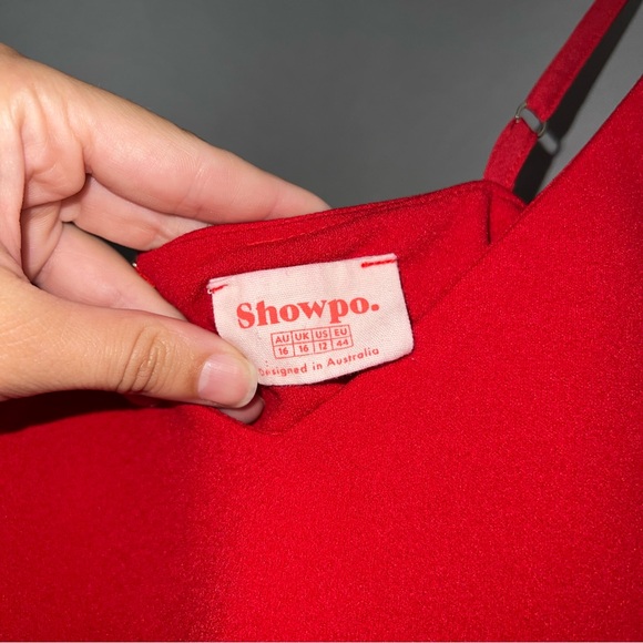 Showpo Turning It Up Dress Red Mini Ruffle Hem - Picture 7 of 8